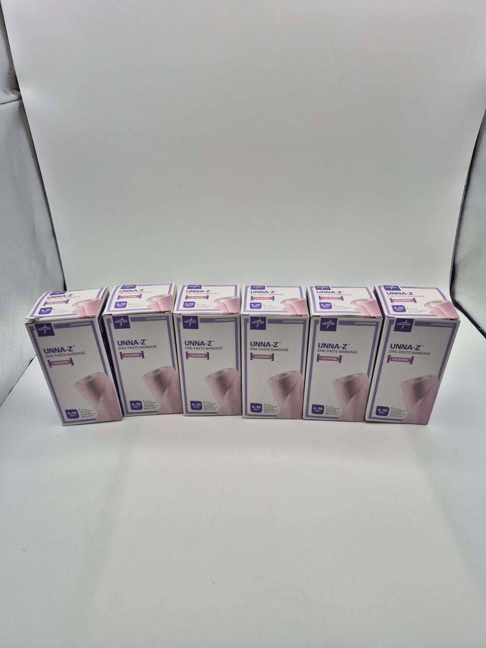 Lot of 6 Medline UNNA-Z Zinc Paste Bandage with Calamine 4" x 10 YD Roll NEW